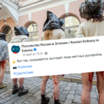Russian Embassy in Estonia responds to women's protest against sexual violence in Ukraine.